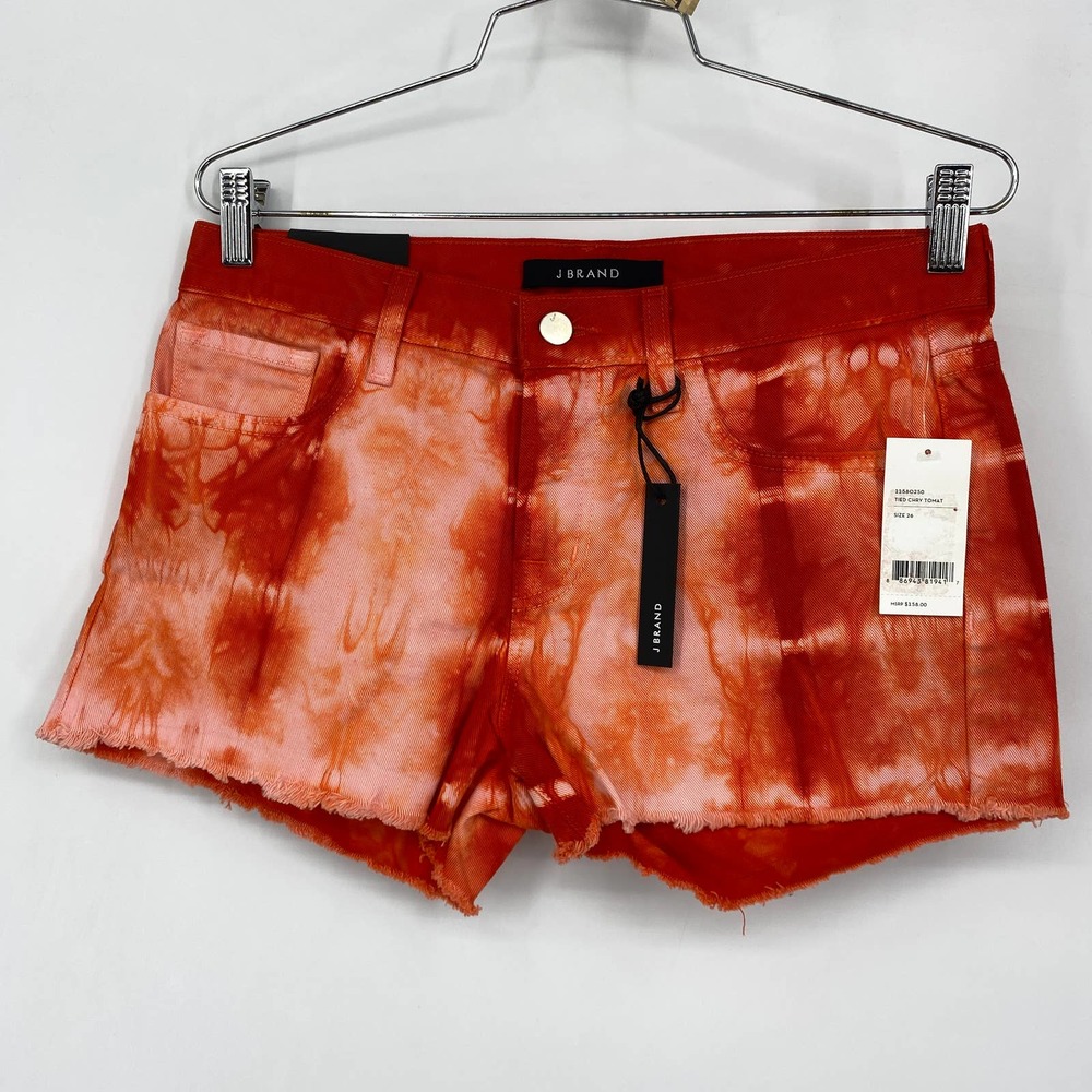 J Brand Cherry Tomato Tie Dye Denim Shorts - Picture 3 of 10